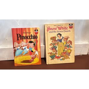 2 Walt Disney Vintage Hardback Books Pinocchio & Snow White and the Seven Dwarfs